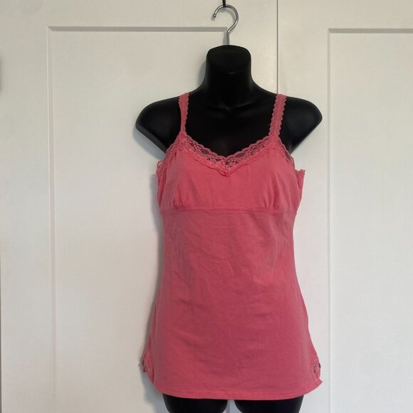 Urban Heritage Girly Coquette Pink Lace Tank‎ Top Size Large - Picture 3 of 6